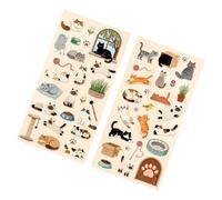 Autocollant de dessin animé chaton animal scrapbooking décoratif pour journal bloc-notes couverture téléphone ordinateur portable guitare décoration chaton