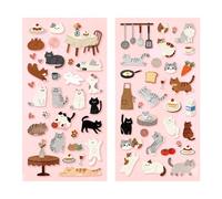 Autocollant de dessin animé chaton animal scrapbooking décoratif pour journal bloc-notes couverture téléphone ordinateur portable guitare décoration chaton