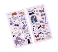 Autocollant de dessin animé chaton animal scrapbooking décoratif pour journal bloc-notes couverture téléphone ordinateur portable guitare décoration chaton