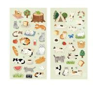 Autocollant de dessin animé chaton animal scrapbooking décoratif pour journal bloc-notes couverture téléphone ordinateur portable guitare décoration cadeau
