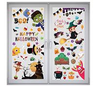 Autocollant de Fenêtre d'Halloween, XPOOP Stickers Halloween, Halloween FenêtTre Autocollants 9 Pcs Halloween Decoration Animé Interieur Gommettes Halloween, Gommette Halloween Deco Fenetre Halloween