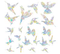 Autocollant de Fenêtre en Forme d'Oiseau Autocollant de Fenêtre Arc-en-ciel Anti-collision pour Empêchement d’Impact d'Oiseau 21 Pièces