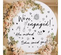 Autocollant de fête de fiançailles « We are Engaged » avec inscription « He Asked She Said Yes » - Décoration pour fête de mariage