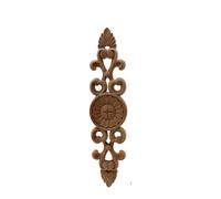 Autocollant de fleur ondulée en bois de chêne non peint, Applique d'angle for décoration de meubles de maison, longue Applique sculptée décorative Pour Armoires Murales Meubles(35cmX8cm)