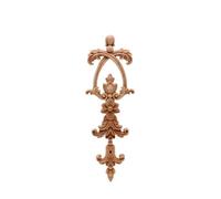 Autocollant de fleur ondulée en bois de chêne non peint, Applique d'angle for décoration de meubles de maison, longue Applique sculptée décorative Pour Armoires Murales Meubles(25cmX6cm)