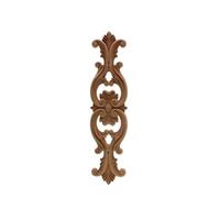 Autocollant de fleur ondulée en bois de chêne non peint, Applique d'angle for décoration de meubles de maison, longue Applique sculptée décorative Pour Armoires Murales Meubles(50cmX13cm)