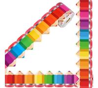 Autocollant De Garniture Bordure À Crayon Coloré Garniture Tableau D'affichage 32 8 Pieds Pour Tableau D'affichage En Classe Autocollant Bureau