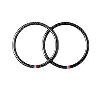 Autocollant de garniture de cadre en fibre de carbone, accessoires de décoration compatibles avec Ford Mustang S550 2015-2023 (Bande rouge américaine, cadre de son pour haut-parleur de porte 06)