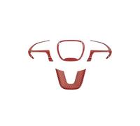 Autocollant De Garniture De Couverture Décoration Volant pour Dodge pour Challenger pour Charger 2015+ pour Durango 2014+ Couvre Volant Voiture (Color : Red Carbon Fiber)