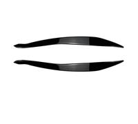 Autocollant De Garniture De Phare Avant Paupières Sourcils Couvercle De Phare ABS Noir Brillant pour BMW Série 5 F10 F11 2015-2017 Becquets Avant(Noir Brillant)