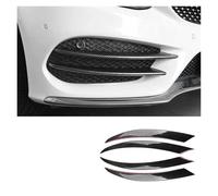 Autocollant de garniture de phares antibrouillard de spoiler de lèvre de pare-chocs avant noir Compatible pour Benz W205 C180 C200L/C180L(Carbon Fiber color)