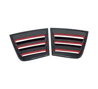 Autocollant de garniture de volet latéral de fenêtre arrière de voiture compatible avec Dodge Charger 2011-2021, accessoires en fibre de carbone ABS(Black Red Line)