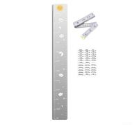 Autocollant de hauteur miroir, 120 x 18 cm, autocollants décoratifs en acrylique, mesure de la hauteur, tableau de croissance multifonctionnel avec fonction tableau effaçable à sec pour la maison ou