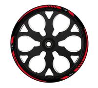 Autocollant de jante de moto style course pour jantes de 17 pouces rouge