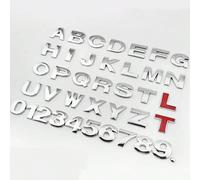 Autocollant de logo métallique en lettres anglaises pour voiture, plaque d'immatriculation, décoration de hayon, autocollant de carrosserie de voiture, étiquette modifiée de cylindrée du moteur L,S,J,