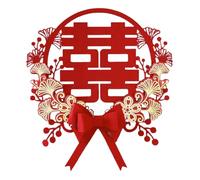 Autocollant de mariage chinois romantique, tamponnage chaud Red Happinet Paper Sticker Stickers de porte Symboles de bonheur pour les murs Décoration des meubles