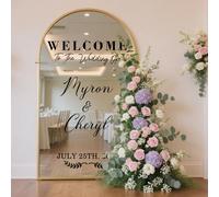 Autocollant de miroir de mariage personnalisé Welcome to Our Wedding Mirror Decal personnalisé Miroirs Lettres Nom Sign DIY Vinyle Autocollant avec noms de mariée et marié