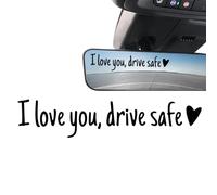 Autocollant de miroir de voiture imperméable - Je vous aime autocollant Drive Safe | Challe de pare-brise de l'autocollant en PVC | Emblème de décoration de véhicule pour la moto SUV de camion de voit