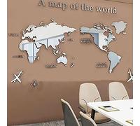 Autocollant De Miroir Mural en Acrylique Carte du Monde 3D pour Salon, Mapa 3D Pared, Stickers Para Pared