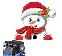 Autocollant de Noël bonhomme de neige caché, autocollant de Noël pour voiture qui regarde à caché - Autocollants de Noël en PVC pour fenêtres - Décoration adhésive de bonhomme de nie