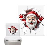 Autocollant de Noël pour toilettes | Autocollant amusant et imperméable Père Noël - Autocollant mural Père Noël - pour Thanksgiving, vacances, automne, jardin, quotidien, intérieur, chambre, dortoir