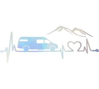 Autocollant De Pare-Chocs Réfléchissant Carré Laser Coloré RV Cœur Battant Autocollant Réfléchissant Pour Voiture Décoration Personnalisée Pour Corps Véhicule Porte Fenêtre 1 Pc