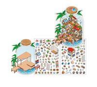 Autocollant de paysage de dessin animé 2,5D Scène décorative pour scrapbooking Scène de paysage de dessin animé