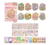 Autocollant de paysage miniature, paysage décoratif, PET pour journal, carnet de notes, album photo, accessoires de scrapbooking, livre de l'île arc-en-ciel