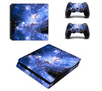 Autocollant de Peau de PS4 Slim, Wondder Autocollant Protecteur de Peau de Décalque de Vinyle pour la Console de PS4 Slim + 2 Peaux de Contrôleur + 2 x Poignées de Pouce de Silicone (Couleur 21)