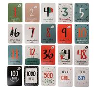 Autocollant De Photographie Mensuelle Pour Bébé Femme Enceinte, 20 Pièces/Ensemble, Amusant Mois 1-12 Cartes De Jalons