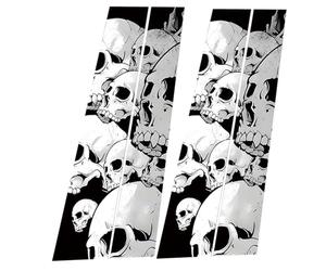 Autocollant de Pilier de Voiture en Forme de tête de Mort - Autocollant de Garniture Centrale de Voiture sur Le thème d'halloween, Film de Protection en PVC | Accessoire de décoration de pilie