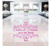 Autocollant de piste de danse de mariage, monogramme de banquet, décoration de fête, nom et date personnalisés, autocollant mural à faire soi-même, décoration intérieure for la maison, anniversaire(XL