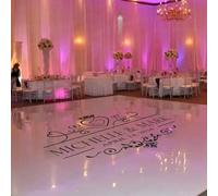 Autocollant de piste de danse de mariage personnalisé, nom de couple personnalisé, autocollant mural de fête, tapis de miroir amovible, fiançailles, mariée(XXXL 300X223cm)