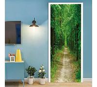 Autocollant de Porte 3D Sentier de l'arbre vert Affiche Porte Autocollant 3D PVC DIY Auto-adhésif Mur-Mural L77 x H200cm