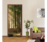 Autocollant De Porte Arbres en lumière du jour Étiquette Décoration Auto-Adhésive Papier Peint Imperméable pour La Porte L83 x H204cm