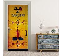 Autocollant De Porte - Étiquette Décoration Auto-Adhésive Papier Peint Imperméable Pour La Porte - 3D Modèle Dangereux 80 X 200 Cm - Photos De Porte - Peintures Murales De Porte - Art De Porte