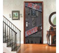 Autocollant De Porte Nouveau Stickers Muraux Porte Murale 3D Portail En Fer Rétro 77 X 200 Cm Autocollant De Porte Diy Autocollant Imperméable À L'Eau Pvc Papier Peint Affiche Pour La Déco -4K4Z7E6E0D