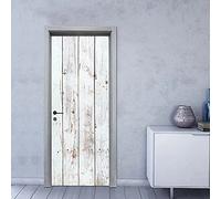 Autocollant De Porte - Porte En Bois Blanc Vintage 90 X 200 Cm Pvc Auto-Adhésif Imperméable Amovible Art Stickers Pour Salon Chambre Décoration Étiquette Décoration Auto-Adhésive Papier Peint Impermé