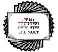 Autocollant de porte pour chambre de garçon | I Love My Youngest Daughter The Most Sweet for Math Decor (6 x 9 cm)