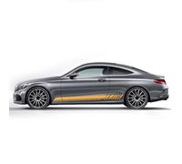 Autocollant de porte, pour Mercedes Benz C Class W205 C63 C43 A205 C205 S205 C180 200 250 300, Autocollants latéraux de voiture, coffre arrière, rayures de course pour véhicule,Yellow