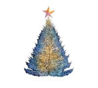 Autocollant de porte saisonnier - Papier peint réutilisable en PVC pour fenêtre, sapin de Noël statique | Décoration de fenêtre en verre statique | Bleu doré pour fenêtre, mur, miroir, vacances, fête