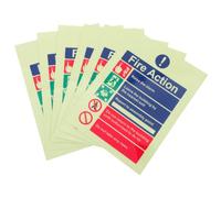Autocollant de Procédure D'incendie 15x20 CM Finition Lumineuse | Auto-adhésif Résistant aux Rayures Sabotage, Conçu pour Murs et Panneaux D'équipement, Usage Professionnel
