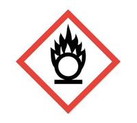 Autocollant de produit dangereux | GHS03 : Comburant | 10x10 cm | Symbole de danger GHS - Signalisation Attention Avertissement Prudence Indication | hin149