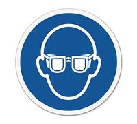 Autocollant de protection des yeux - Diamètre : 10 cm ISO 7010 M004 - Signe d'enchère - hin_730