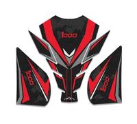 Autocollant De Protection Latérale pour Réservoir De Moto pour K&awasaki pour Z1000SX 2017-2019, Autocollant Givré, Imperméable ProtéGe-RéServoirs(Rouge,X-2)