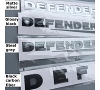 Autocollant de réaménagement du capot avant et du coffre inférieur de voiture, emblème de lettres en Fiber de carbone noir brillant pour Badge de défenseur Land Rover front DEFENDER