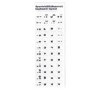 Autocollant de Rechange Espagnol de Couleur Blanche, respectueux de l'environnement, respectueux de la Peau, résistant à la poussière, pour Clavier d'ordinateur Portable, pour la (Blanc Espagnol)