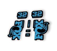 Autocollant de rechange pour fourche Fox 32 Step Cast Performance 2025 Series Bleu (mat)