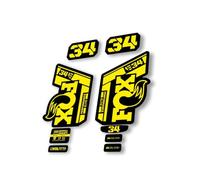 Autocollant de rechange pour fourche Fox 34 2022 Performance Elite E Bike Series Jaune (mat)