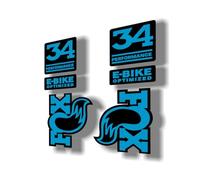 Autocollant de rechange pour fourche Fox 34 E Bike série 2019 Bleu (mat)